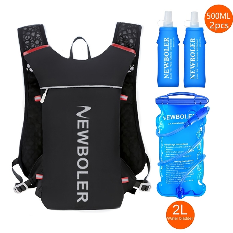 Image of Newboler Additions Sold Separately Running Backpack 5l With Water Bag Soft Water Bottle Outdoor Hydration Backpack Marathon Running Bicycle Backpack With Water Bottles, Water Jars, And Water Bags