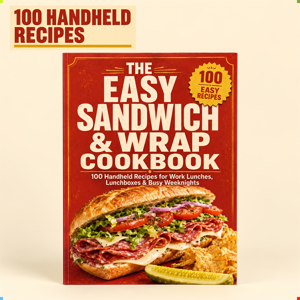 TEMU Le livre de recettes faciles de sandwichs et wraps : 100 recettes à emporter pour les déjeuners au travail, les boîtes à lunch et les soirs de