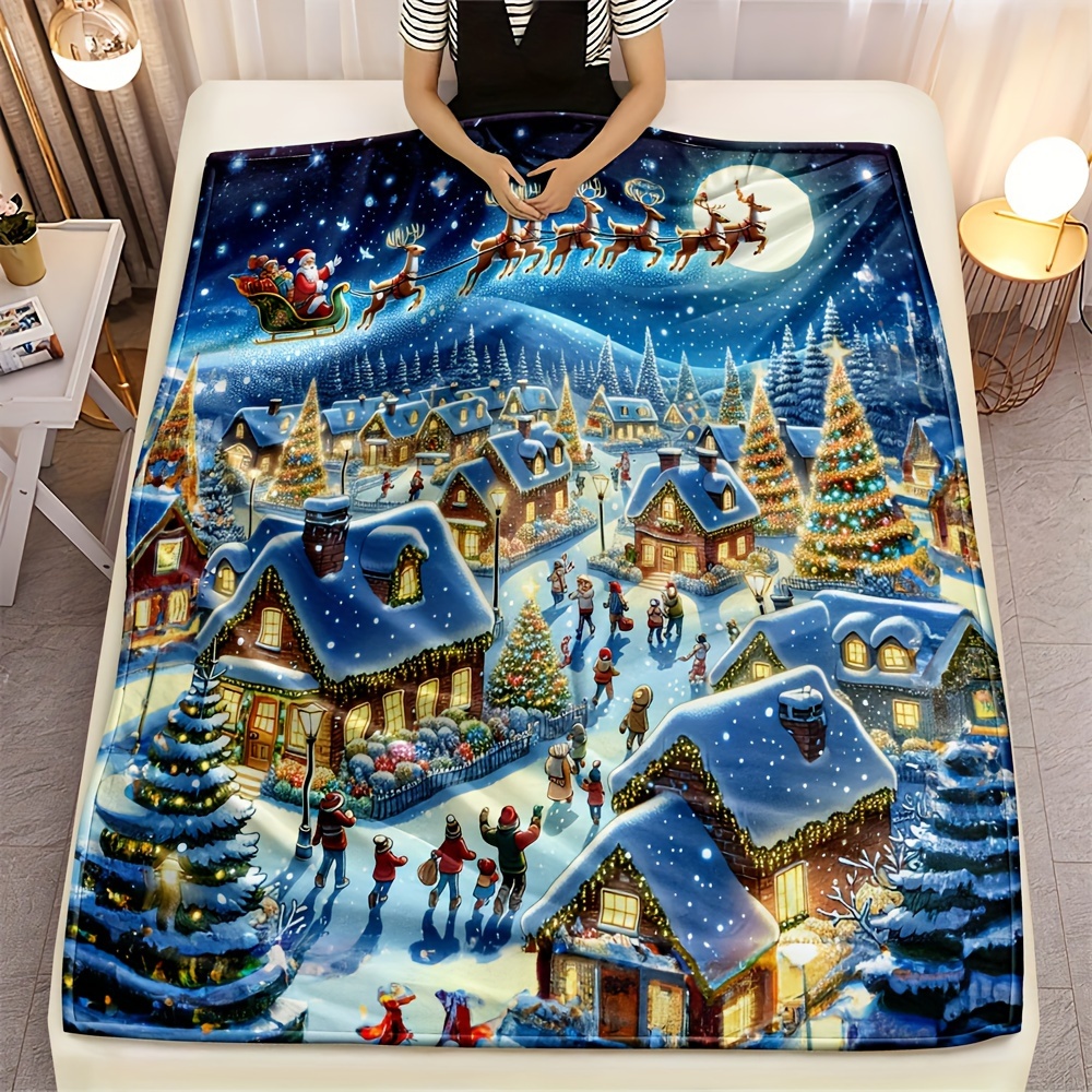 

Contemporary Flannel Blanket – Knitted Microfiber, Santa & Christmas , Washable, Use For And Bed, Decoration, , Santa , , 250-300gsm, Jit 1pcs