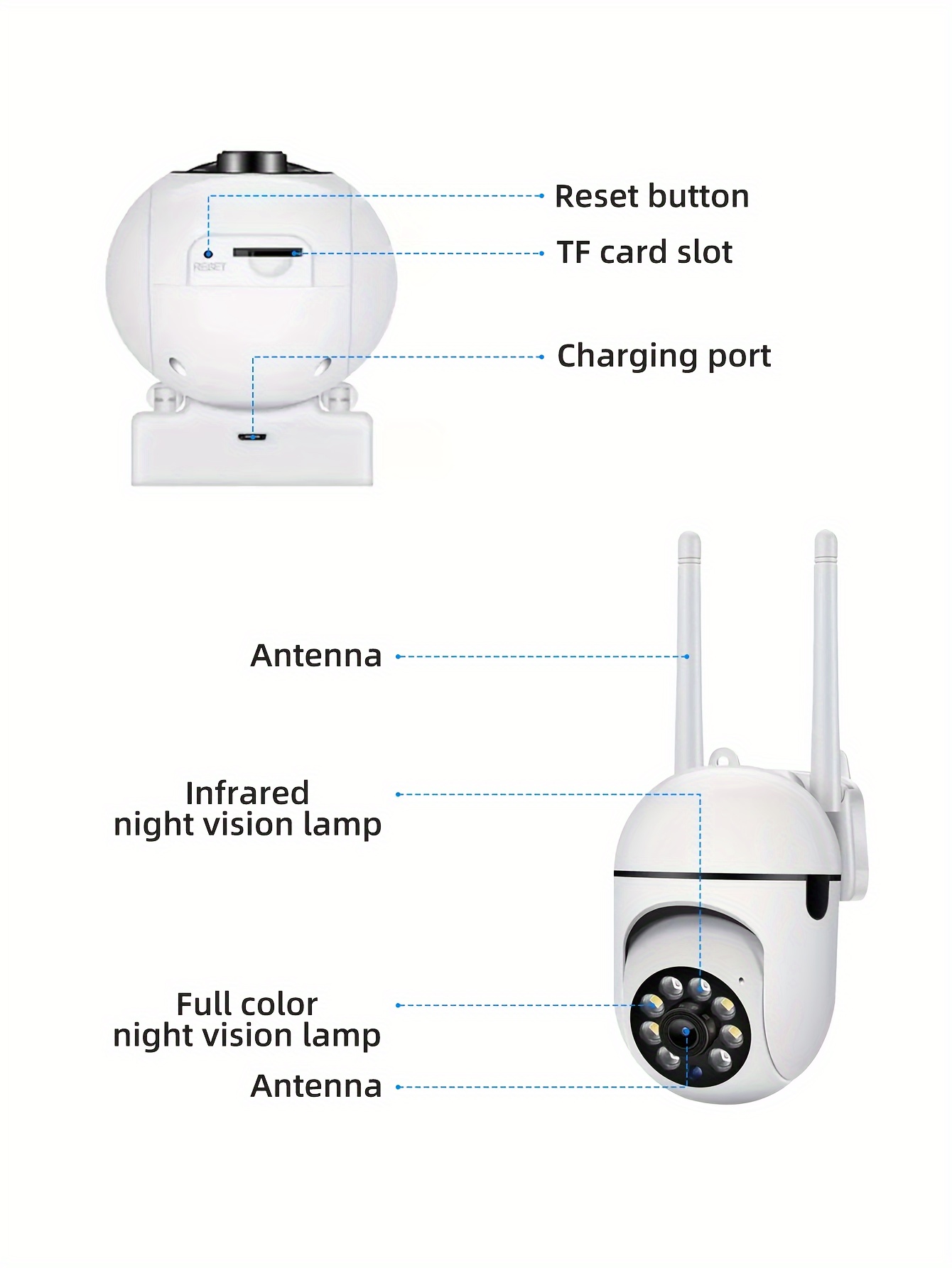   1080p hd smart ptz camera wireless wifi easy setup with voice intercom   usb powered compatible with   homekit details 7