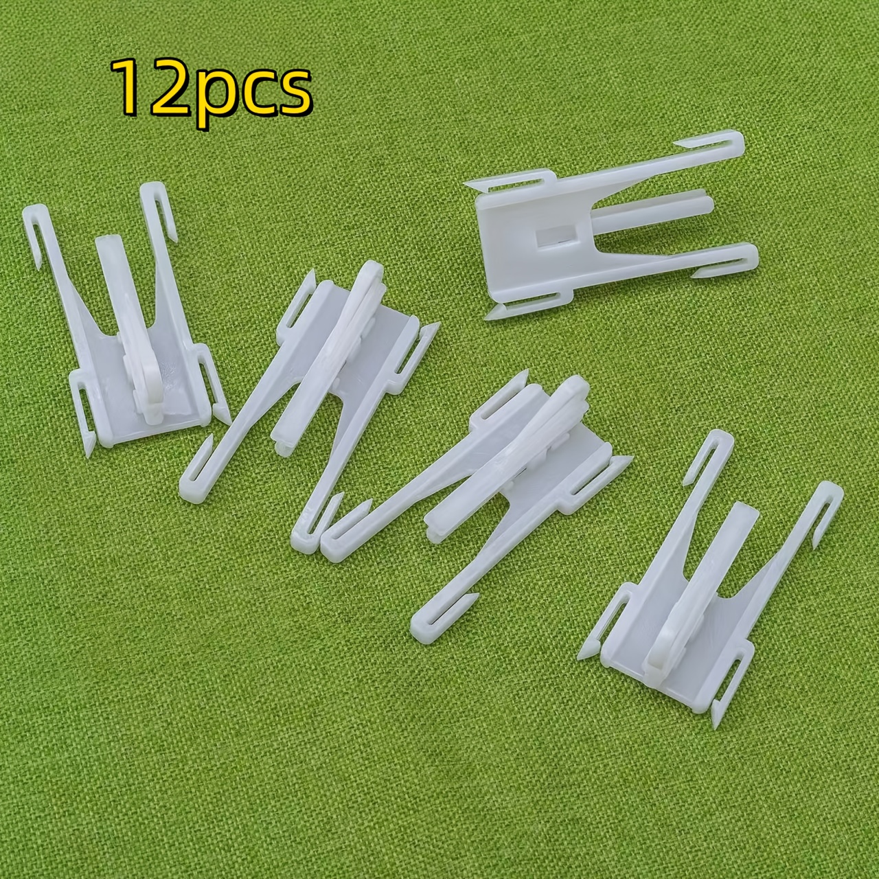 12-pack Adjustable Curtain Hooks, Heavy-duty Plastic Clip-on Pleated Curtain Rods Suitable For Windows, Doors, And Bathroom Curtains, Durable And Versatile Design, Height Adjustable, White Version