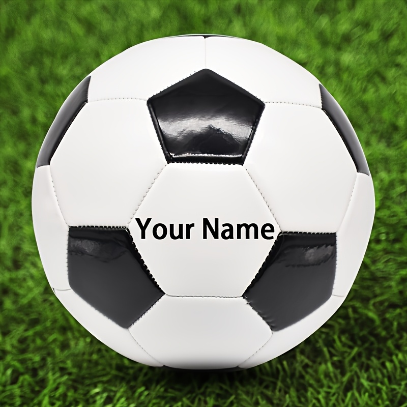 E-shop Personalisierbarer Fußball Nr. 5 – Lasergravur von Name/Text – Strapazierfähiger PU-Trainingsball – Größe 5, geeignet für Spiele im