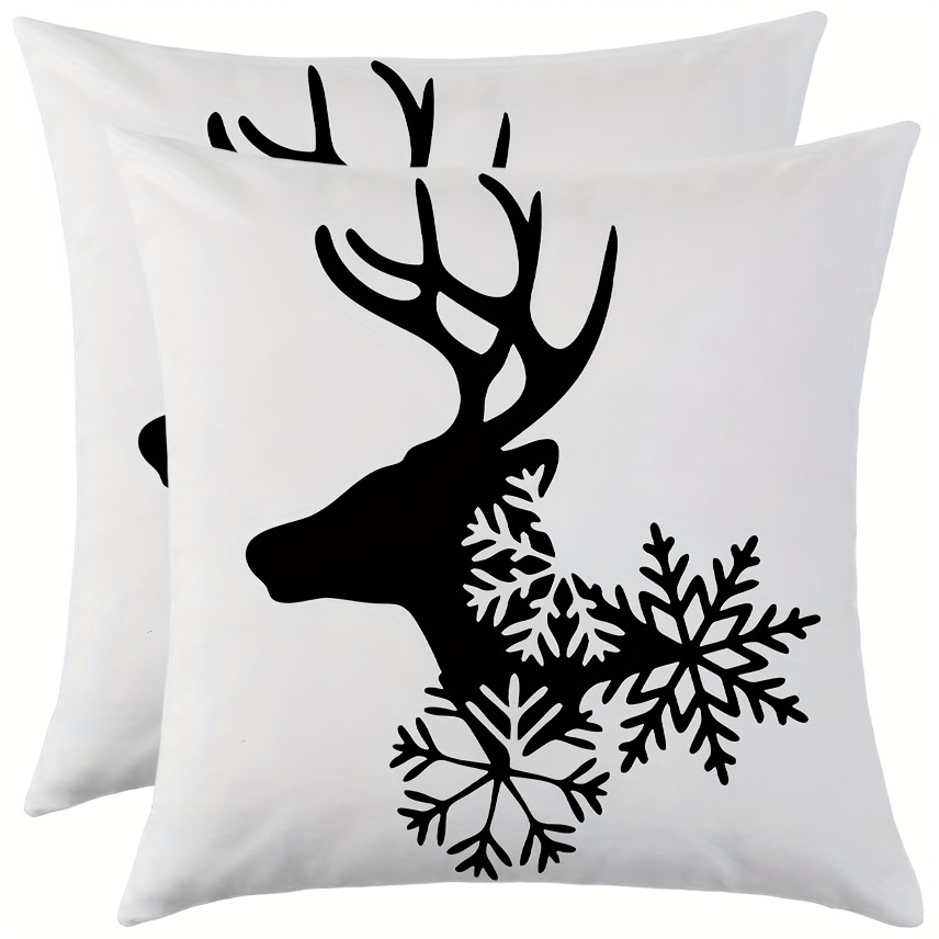 

2 Christmas Pillowcases, Christmas Elk Pillowcases, Decoration Sofa Cushion Covers