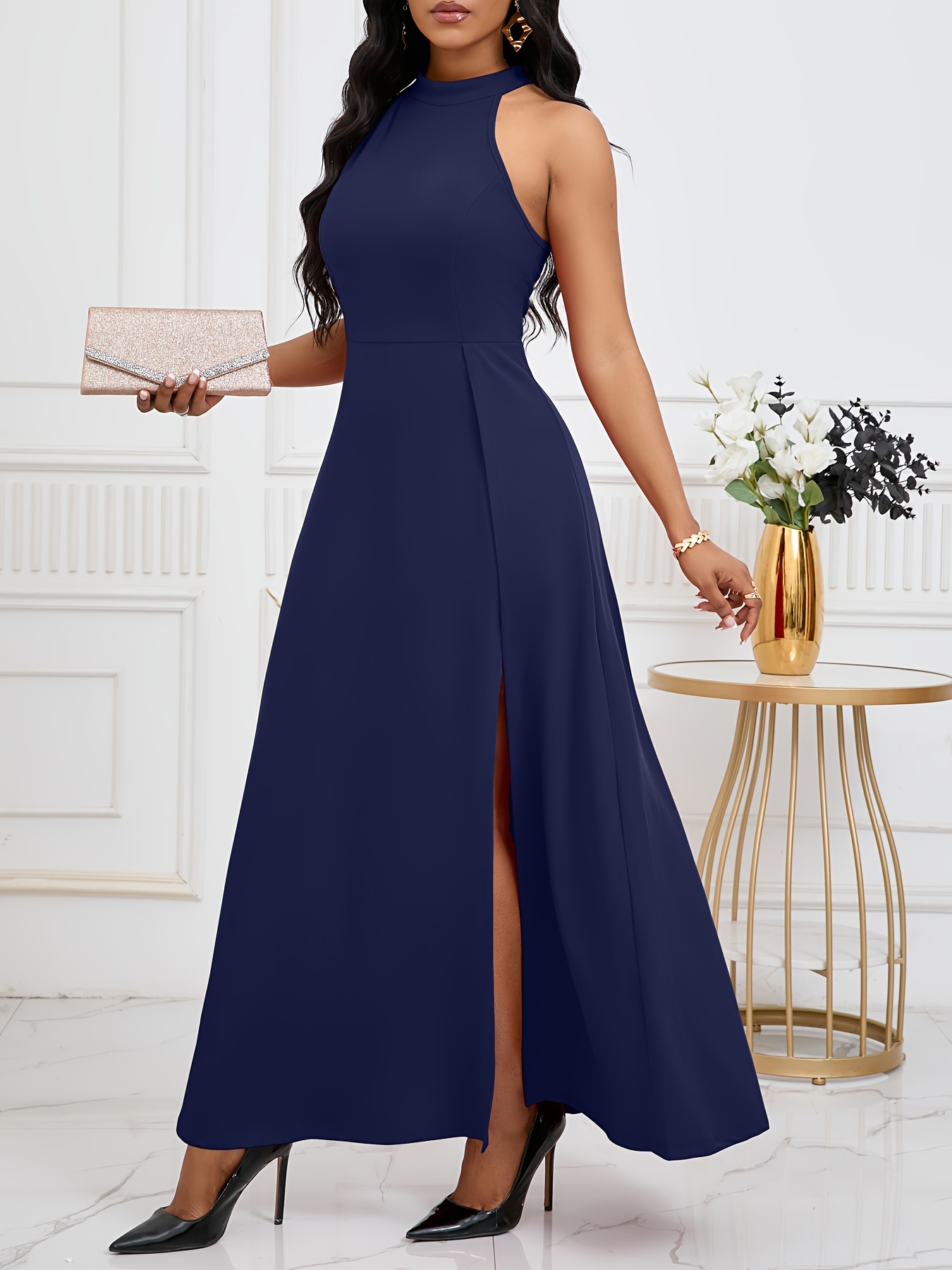 Blue Ladies Formal Dressing Women's Elegant Navy Blue Formal