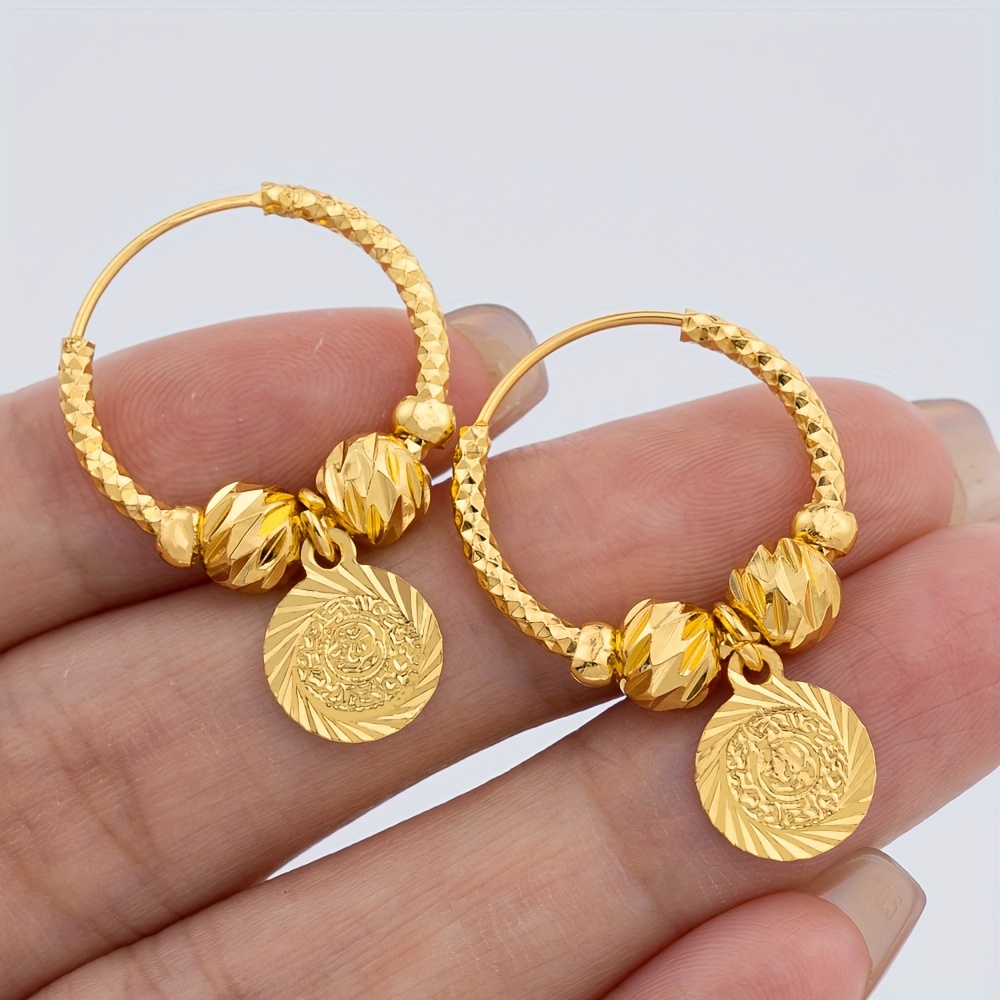   2pcs womens fashion hoop earrings european and american bridal jewelry womens wedding gift hoop earrings
