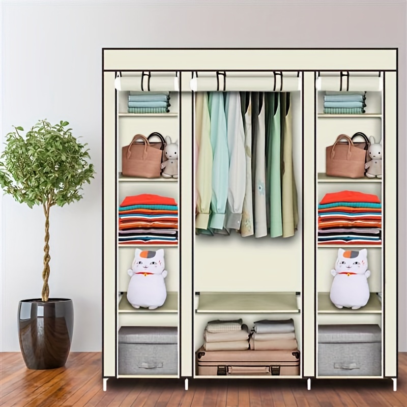 

69" Portable Clothes Closet Storage Organizer With Non-woven Fabric To Extra Strong And