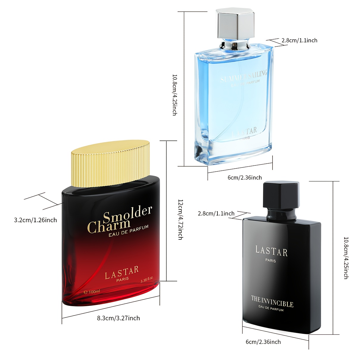 LASTAR Set parfema s feromonima, 100ml+50ml+50ml, Toffee, Amber Wood i Lavender, Violet i Rosemary, Cedarwood, Mature, Sunny and Alluring kombinacija parfema, Poklon pakiranje, Iznenađenje parfemsko poklon, Set parfema za žene, Parfemi