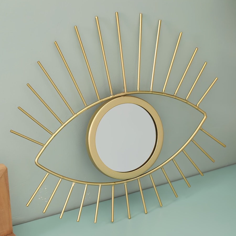 E-shop Augenförmiger Spiegel Wanddeko - Modernes minimalistisches Augen-Design mit goldenem Rahmen, schwebender Spiegel für Wohnzimmer, Schlafzimmer,