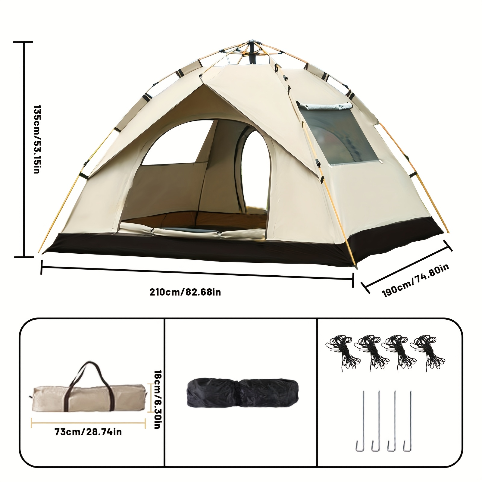 TEMU Camping Tents, Automatic Quick Opening Tents, Simple Family Tents, Portable Automatic Tents For Outdoor Camping, Travel, Backpacks, And Hiking