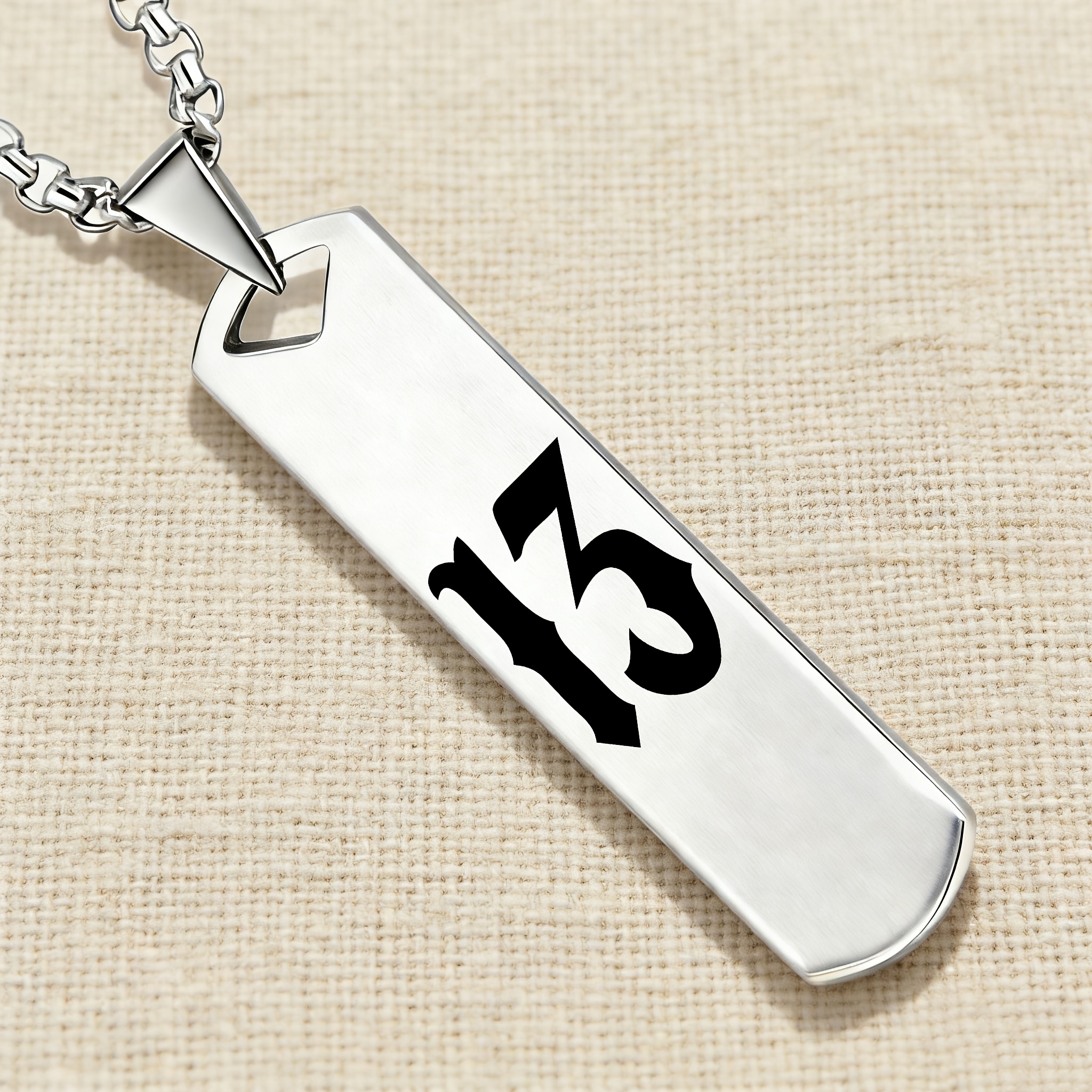 TEMU Gothic Style "13" Pendant Necklace | 201 Stainless Steel, Ideal For , Versatile For Daily And Special Occasions