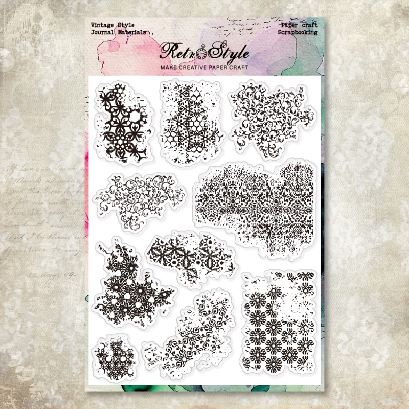 Image of 1pc 7.87x5.9in Transparent Stamp For Planners, Vintage Background , Diy Decorative Planner Rubber Stamp, Mushroom Paper