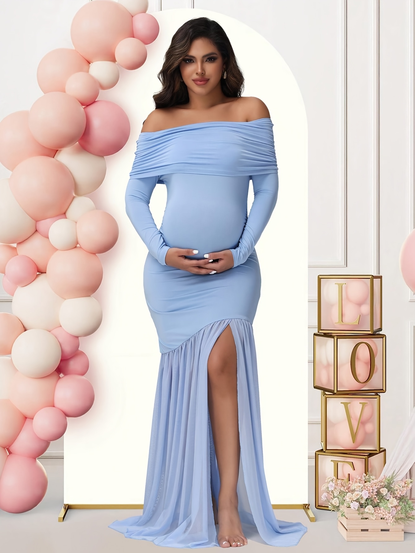 sherri hill sequin mermaid dress Light Blue / 0 USA