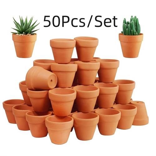 160pcs 100pcs 80pcs 50pcs 30pcs small mini 1 3 terracotta pot clay pottery planter nursery terra cotta pots with drainage hole for indoor outdoor succulent plants crafts wedding favor gardening gift home decor