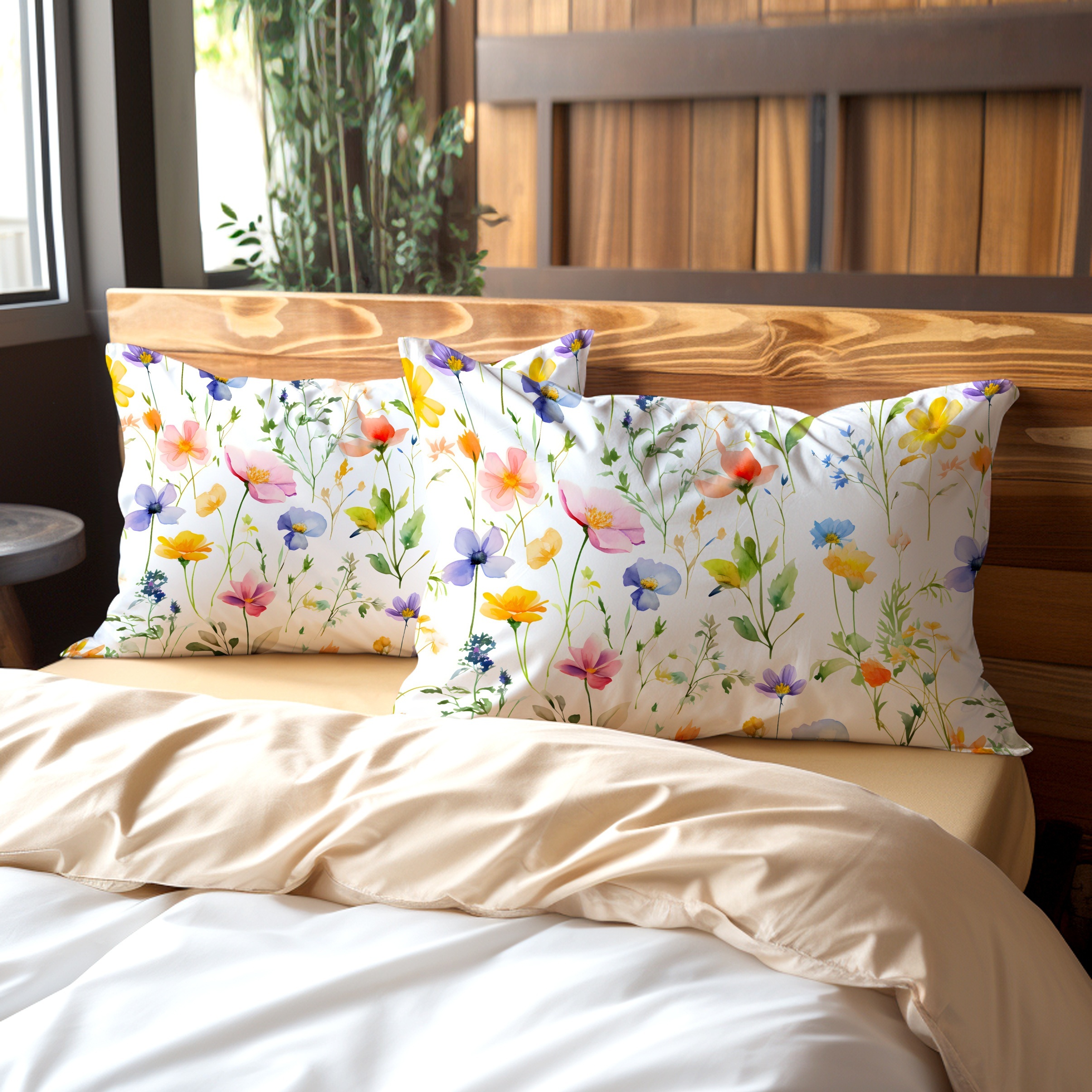 1/2pcs Cotton Floral 3d Digital Printing Small Floral Pillowcase, Fabric Natural Fiber Does Not Fade, Soft, Comfortable, Skin-friendly, Hypoallergenic, Suitable For Bedroom Gifts