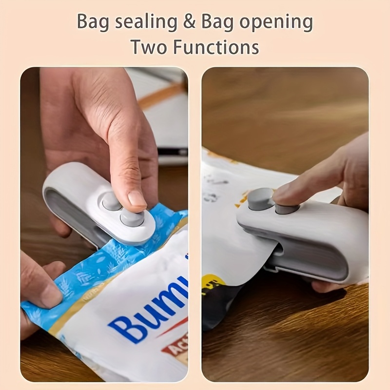 This 2-In-1 Mini Sealing Machine with a Cutter Is a Portable Sealer, Perfect for Sealing Food Bags. It'S a Handheld Device That Operates with a Easy Press, Making It a Compact Kitchen Tool Ideal for Picnics And Outings. Suitable for Chip Bags