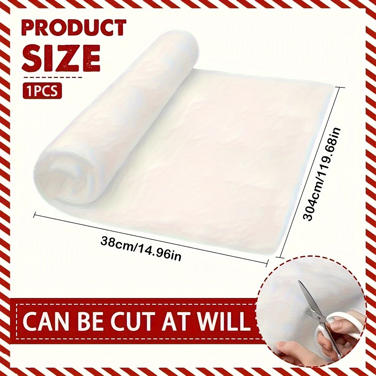 1pc New Year Christmas Snow Blanket, Artificial Snow Roll - For Winter Decor, Christmas Tree Decoration Accessory, , Snowball And Photo Background Prop, Christmas Ornaments Halloween