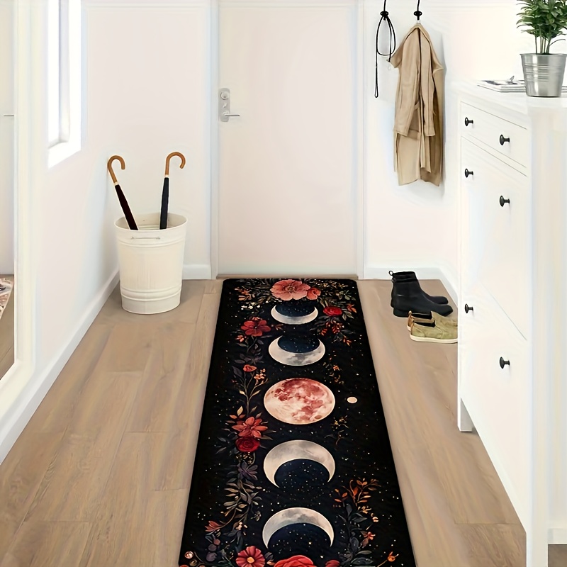 TEMU [Flanelle de qualité supérieure + Épaisseur de 1,2 cm + Dos antidérapant + Plus de 500 g par ] 1 pièce Tapis de couloir bohème, imprimé avec ,