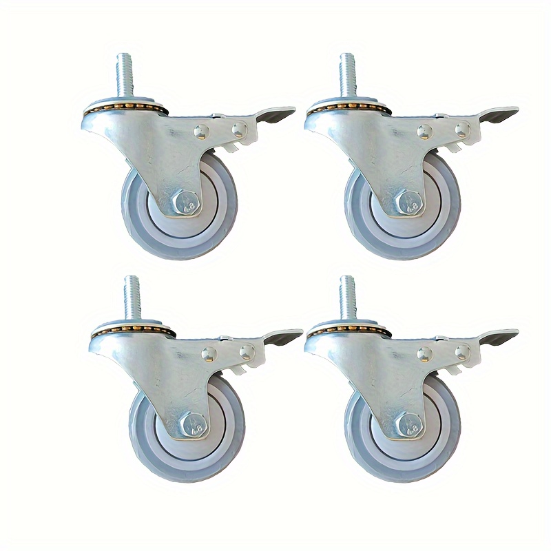 Mini ruedas giratorias fijas de 1 pulgada con rodamiento de bolas  silencioso, ruedas pequeñas con freno y tornillos, parte superior giratoria  de