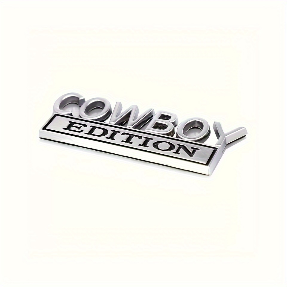1pc Fit "cowboy " Car Decal - Abs, Bullfighter Design With Leaf Plate Accent, All Vehicles