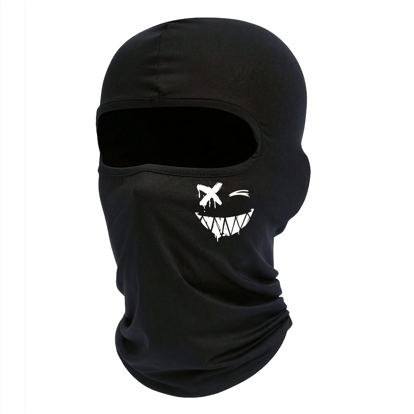 Image of Musion 1pc Print Spring Summer Breathable Sweat-absorbing Fashion Balaclava Dust-resistant Quick Dry Motorcycle Full Face Mask For Cyclists, Without Battery