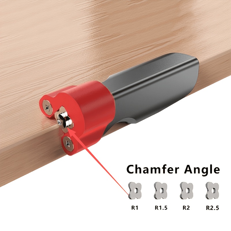 TEMU Kantenschneider | 4 Stück Klingen (R1/R1.5/R2/R2.5) | Handliches Holzfasenwerkzeug, geeignet für Holzbearbeitung und Möbelkantenverarbeitung