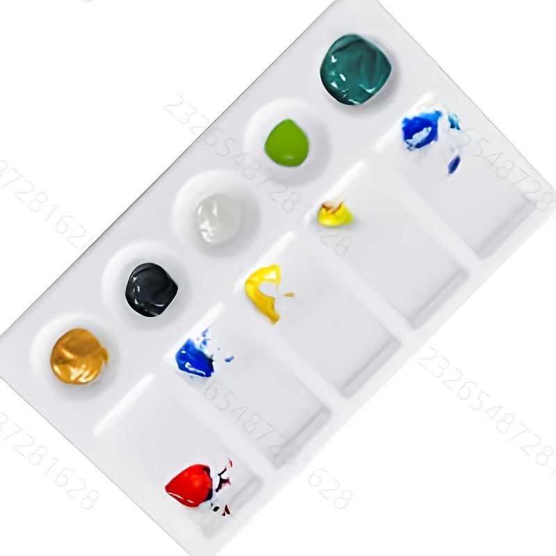 TEMU 5-well White Palette With Piano - Watercolor, Gouache, And Artistic Painting Supplies, Student Art Tools|sleek White Palette|durable Plastic