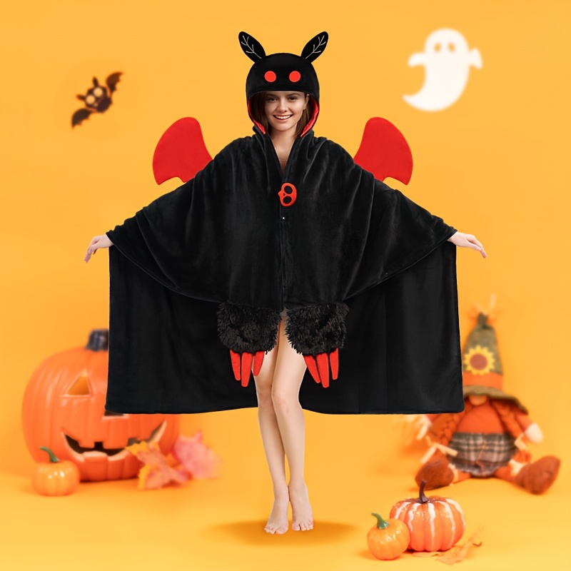 

Mewaii Wearable Oversized Mothman Blanket Hoodie For Adults - Cozy Flannel Hooded Cloak, Cute And Warm - Perfect For Halloween And Birthday Gifts For Men And Women