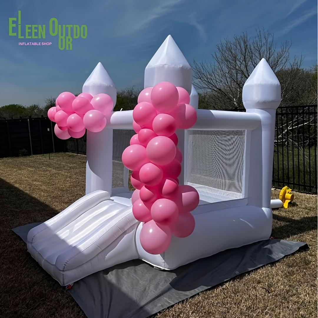 white bounce house inflatable trampoline blower jumping Temu