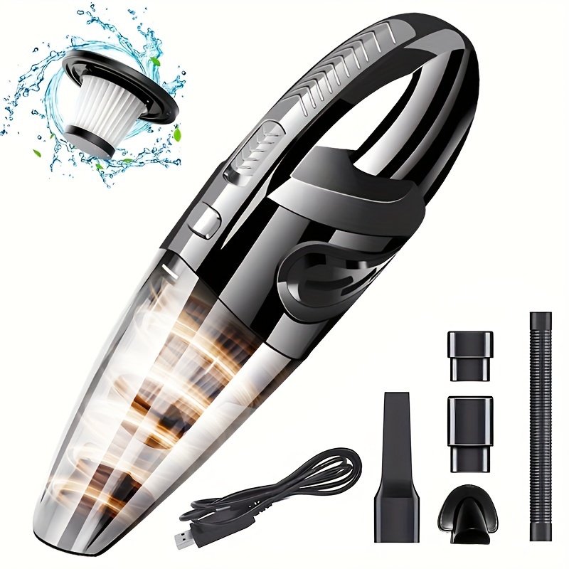 handheld cordless vacuum cleaner portable car vacuum cleaner with washable hepa filter mini handheld portable vacuum cleaner with 20 minute running time accessories for use in cars homes and kitchens details 0