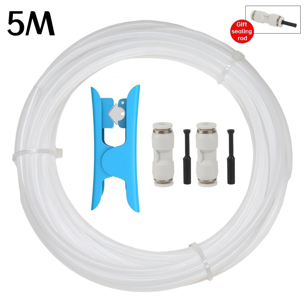 TEMU Tube en PTFE 2,5 mm mm DE, longueur 5 m/16,4 pi, avec 2 coupleurs et un coupe-tube pour X1/ X1C/ P1P/ P1S/ A1/ A1 Mini, MMU3, K1 Max/Ender 3 V3