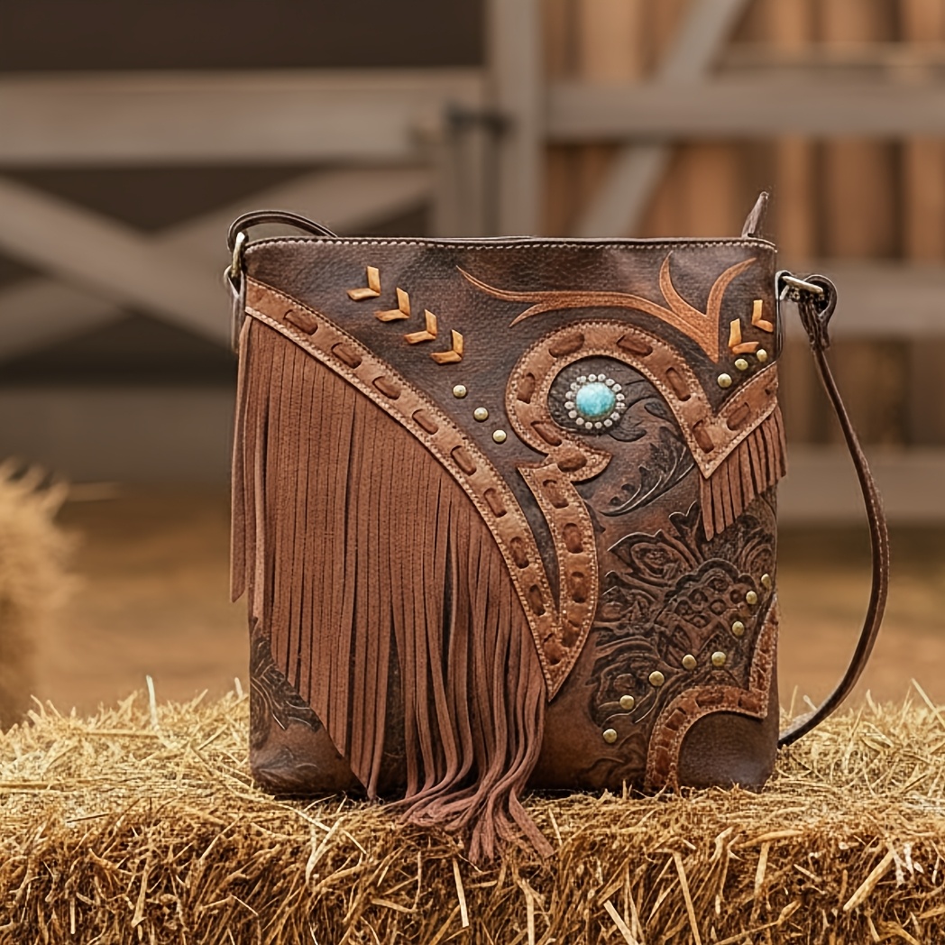 Temu – TEMU Western Cowgirl Fashion Style Fringe Crossbody Handbags Women Purse Country Everyday Shoulder Bag