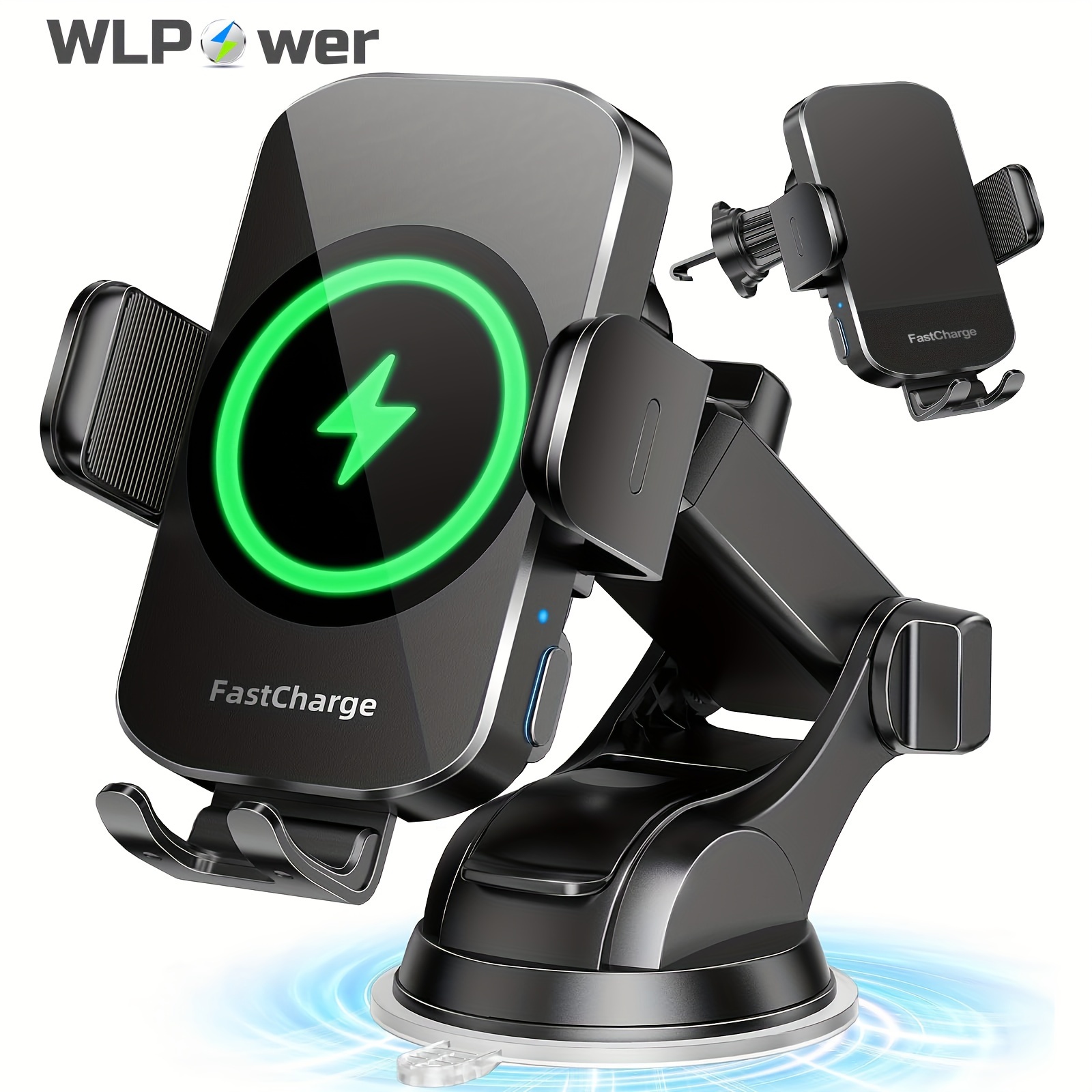 

Wlpower 15w Wireless Car Charger - Sensing, 360 Phone Holder For -free Driving - Universal Iphone 15, 14, 13, 12, 11 , Xs, S24 , S23, S22, S21, S20, S10+, Suction