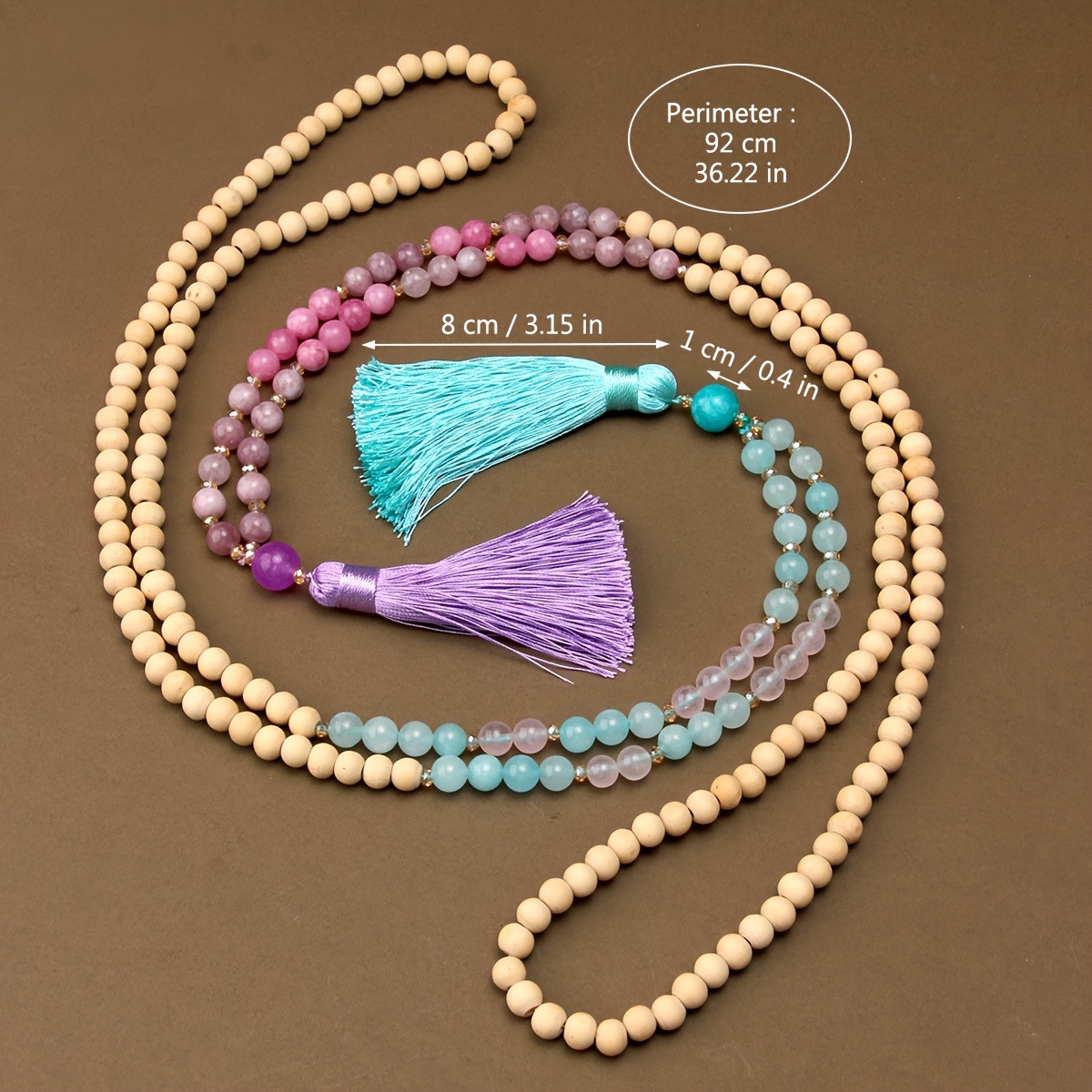 Women's Bohemian Tassel Beaded Long Necklace, Gift for Her