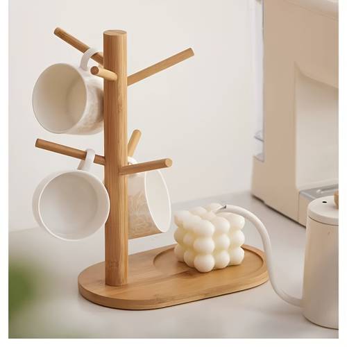 1 hook suitable for home or office tree branch cup holder with 6 prong branch draining hanger space saving plastic holder multiple hooks for mugs cups bottles storage rack bathroom desk organization
