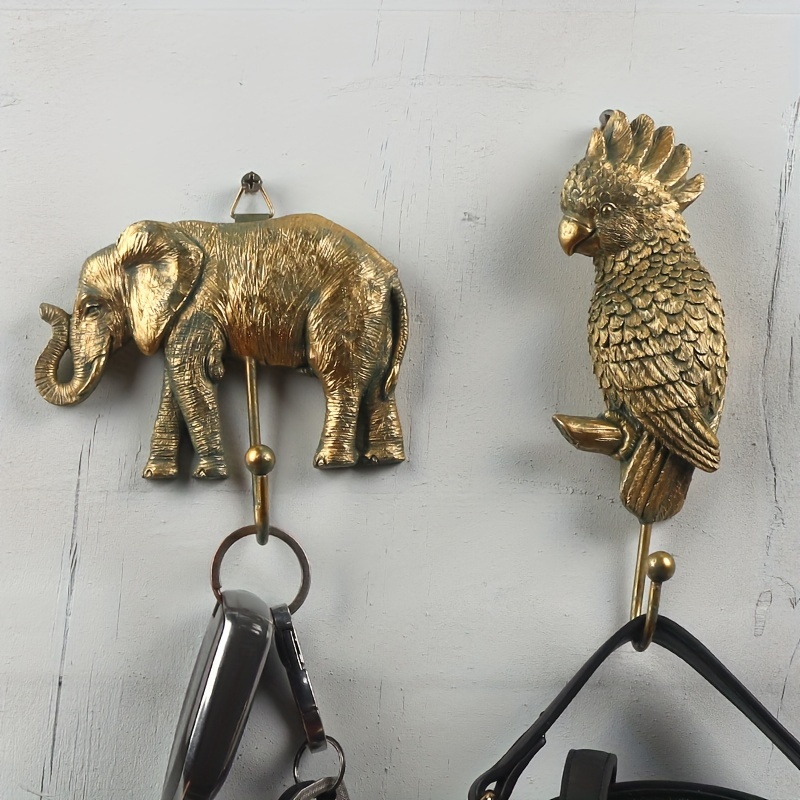 

1pc Coat And Hat Hook - Wall Hanging, Suitable For Entry And Bathroom Decoration - Stylish Storage Solution For Coats, Bags, Towels, Keys - , Add Charm To , Elephant Decoration, Parrot Ornament