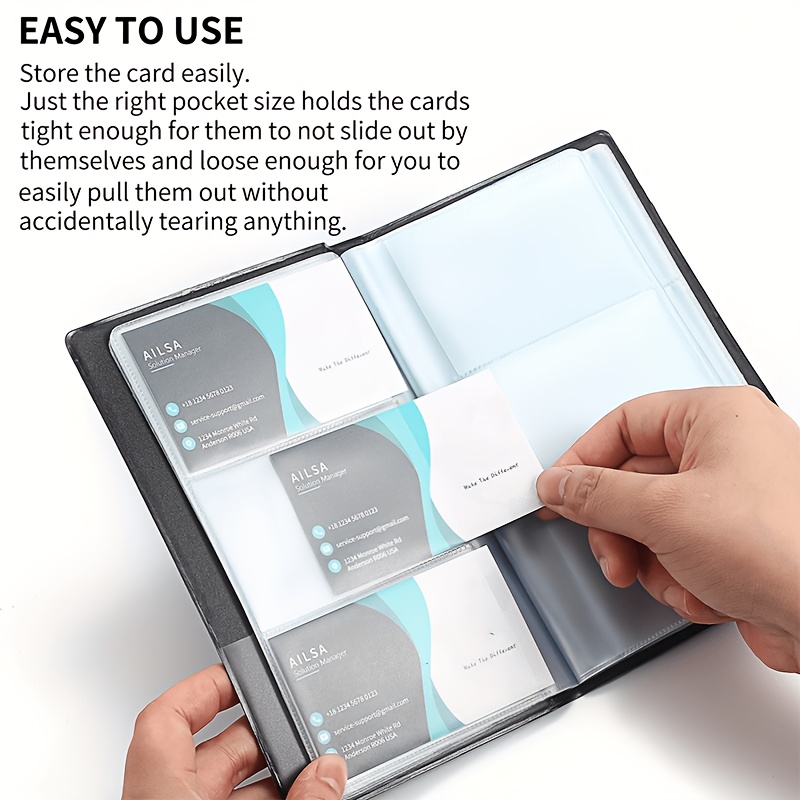 business card binder holder portable 240 cards capacity business this blue business card holder is perfect for professionals who are always on Plastic Business Card Holder Portable