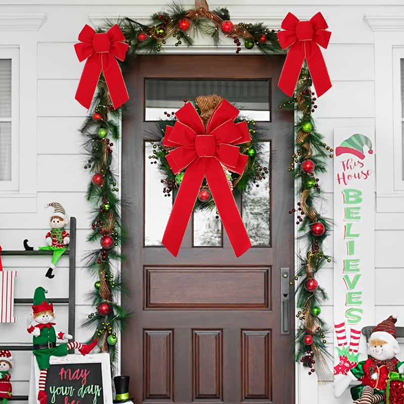 

1pc Large Bow For Christmas Tree - Contemporary Bow For Wreaths, , & Decor - No , -free, Suitable For Christmas, , 's Day