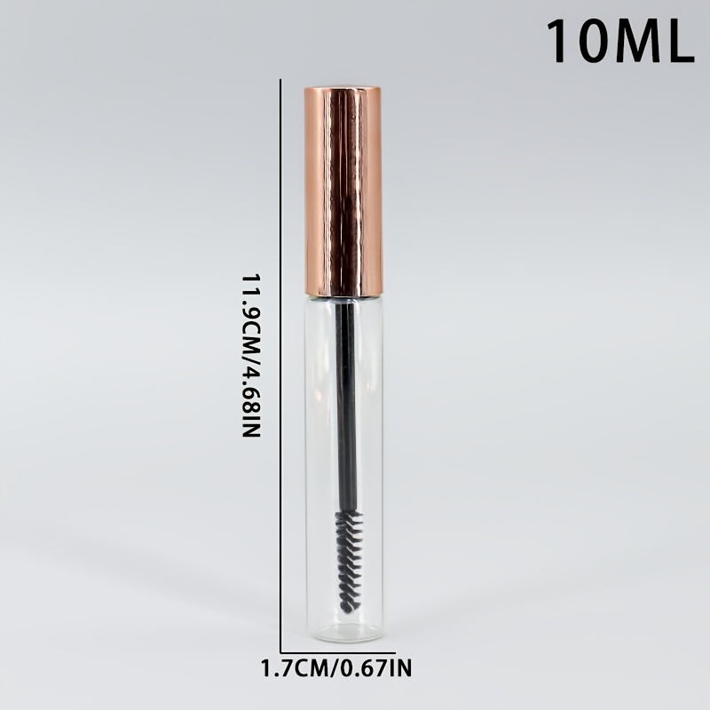 TEMU 1 pz Tubetti Vuoti Ricaricabili da 10ml per Mascara con Tappo , Contenitore a di Perdite Fai da Te per Crema Ciglia con Pennellino per Mascara,