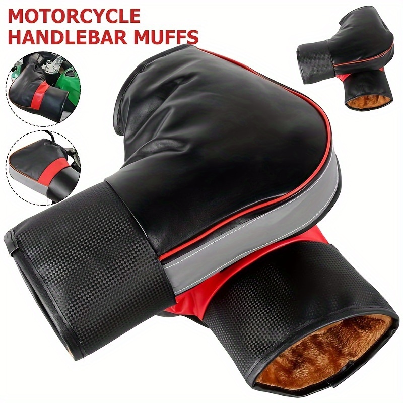 

1 Motorcycle Muffs, Windproof Snowproof Coldproof Reflective Strip, Heated For Battery