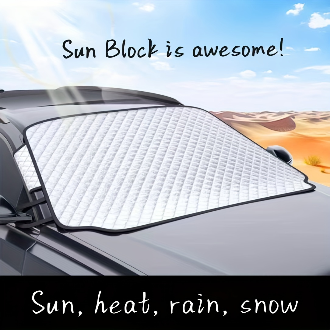 

Universal Fit Polyester Windshield With Sunshade For Cars, Suvs, And Commercial Vehicles - Protection Against Sun, Heat, Rain, Snow