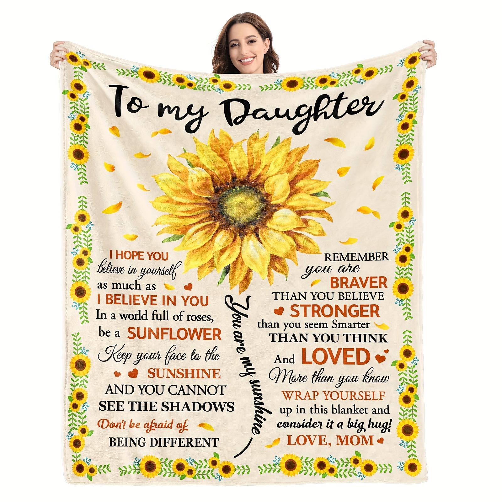 

1pcs Daughter Gifts From Mom, Daughter Difts, Daughter Birthday Gift, Gifts For Grown Adult Daughter, Mom Daughter Gifts For Graduation Christmas Valentines Mothers Day, Throw Blanket