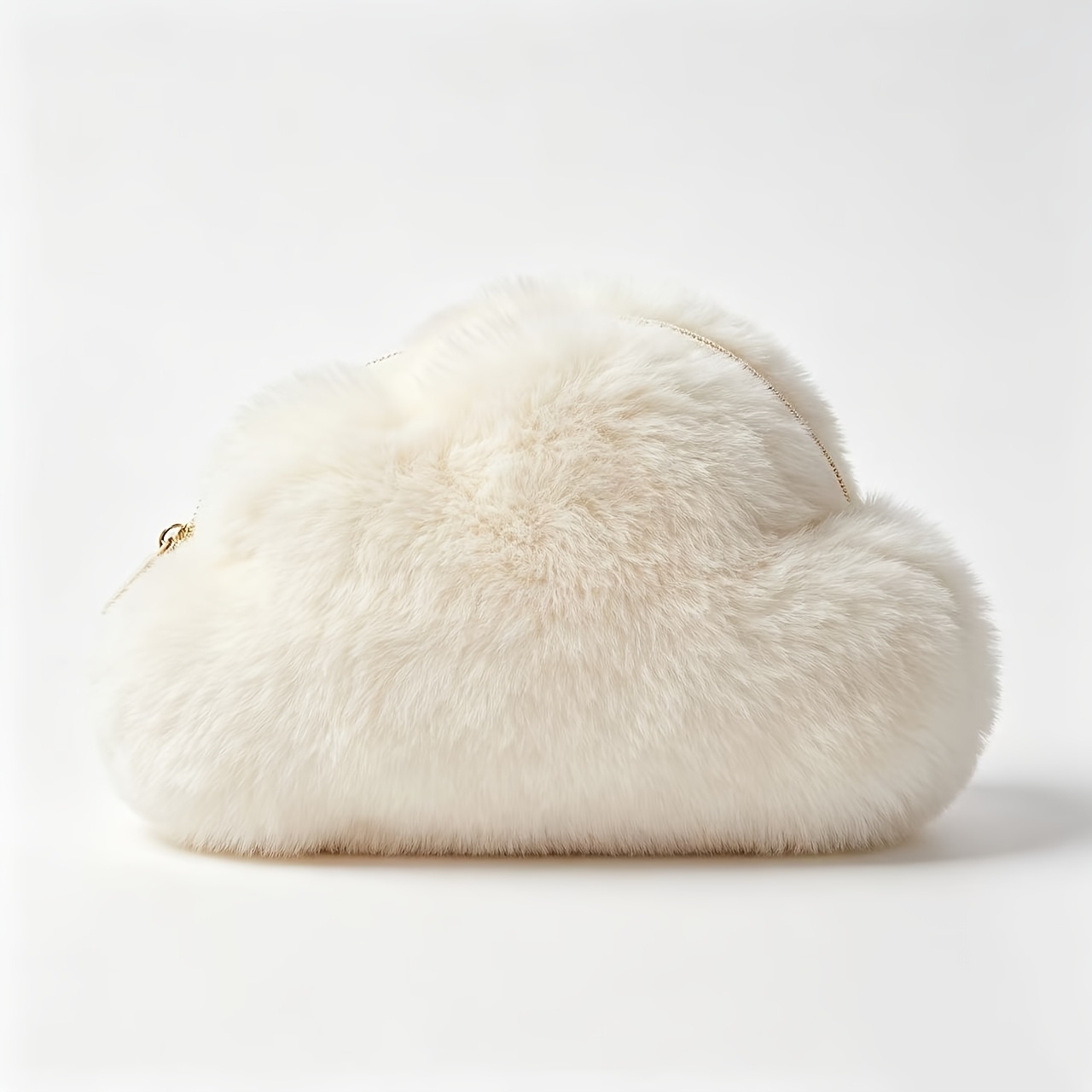 TEMU Trousse de Cosmétique en peluche mignonne de nuage, pochette cosmétique douce et moelleuse, organisateur de voyage à fermeture éclair pour