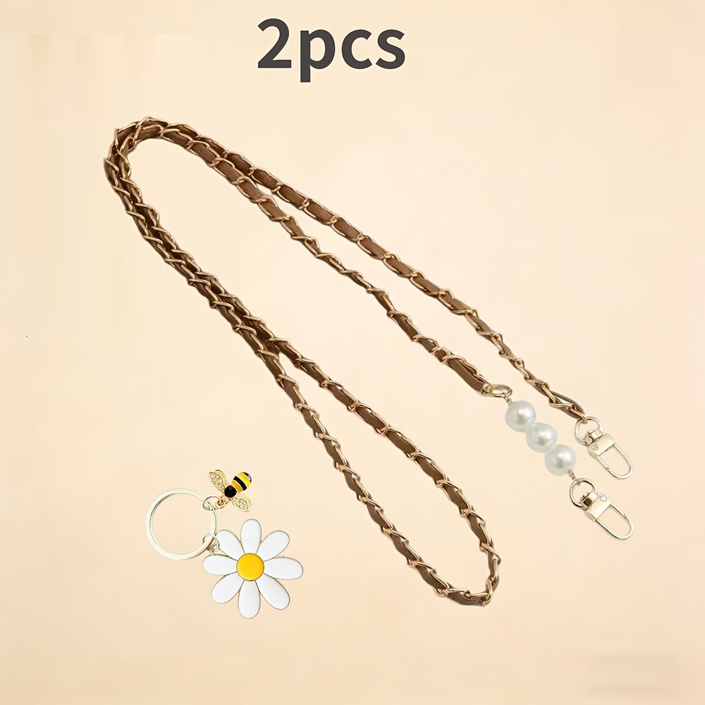 TEMU 2 pezzi in Metallo con Ciondolo a Margherita , Materiale in di , Accessori Fai da Te Portatili per Borsa, Parti di Ricambio per Catena di Borsa,