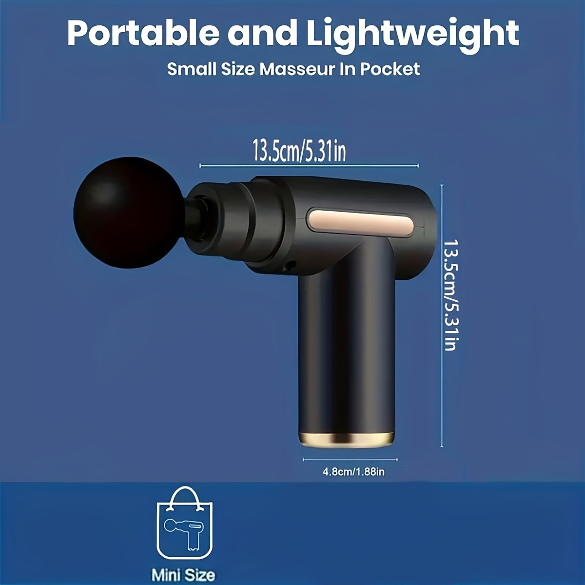 Portable Massage Gun, High-Torque Motor, 36V USB Charged, ABS Material, for Back & Neck Muscle Massage, Ideal Gift for Family, Men & Women, Christmas & Thanksgiving Present, Sports & Outdoor Electronic Equipment