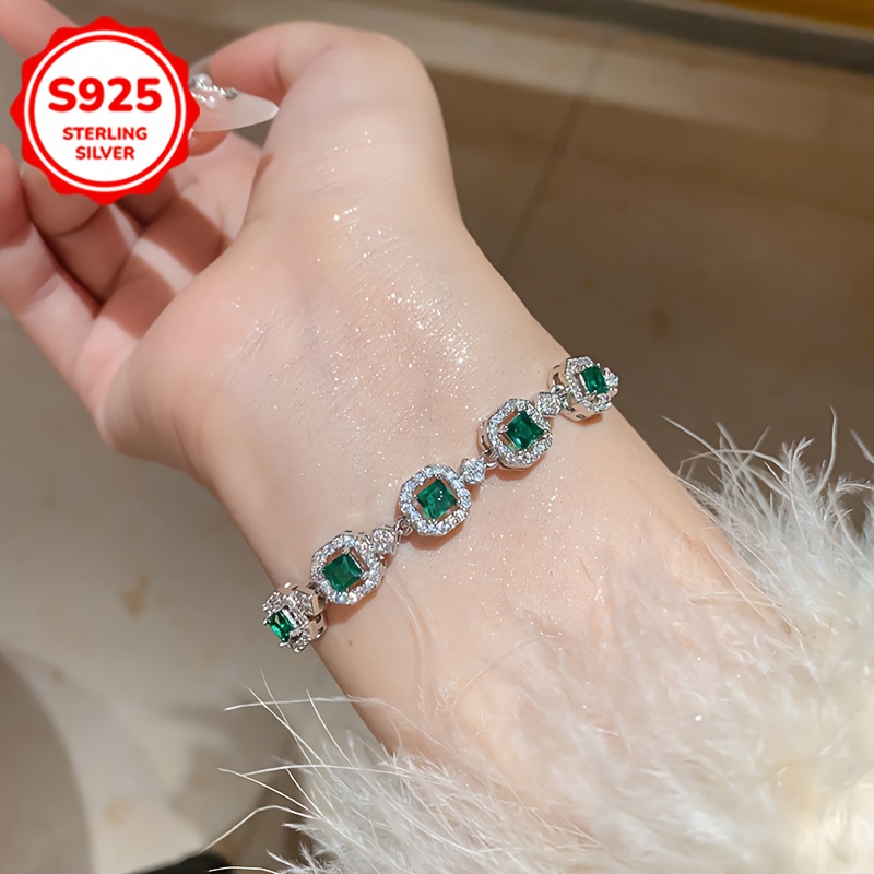 S925 Green Bracelet Wedding Banquet Accessory
