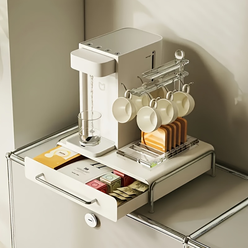 

Fashionable Metal Coffee Capsule Rack With Drawers - Storing Capsules, Tea Bags, And Accessories On Kitchen Countertops - The For Kitchen And Dining Decor