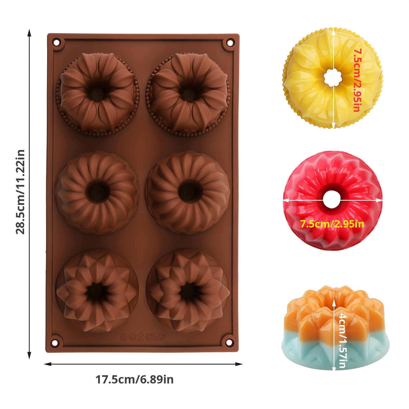 1pc Silicone Cake Mold 6 Holes Different Flower Types Cake Mold Small Cake Baking Pan Mold Pudding Candy Chocolate Cake Mold Baking Mold, Silicone Baking Molds