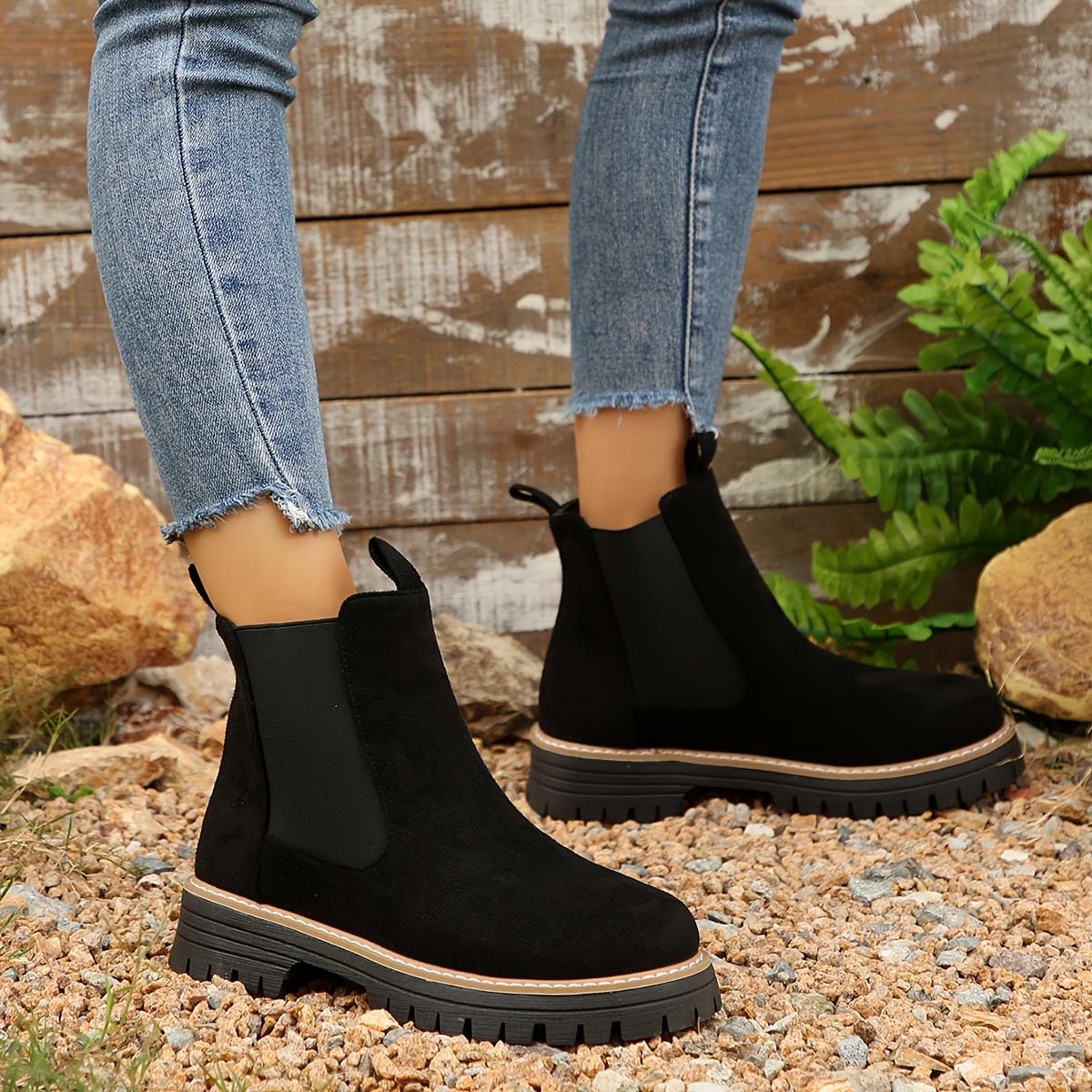 damesschoenen met dikke antislip rubberen   - lage hak, comfortabele binnen  - winterlaarzen voor dagelijks gebruik & formeel (zwart), ademend bovenwerk, duurzame constructie, kantoor- en casual schoeisel 3