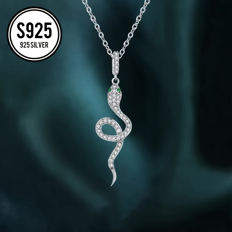 

925 Hypoallergenic Curved Serpentine Pendant Women's Necklace Women's Necklace Valentine's Day Day Gift Gift Women's Antioxidant Storage Gift Box 3.6g