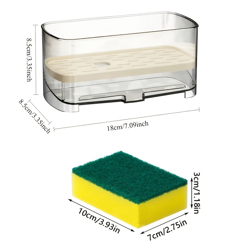 TEMU 2pcs (drying Rack And Sponge Cleaning Cloth) Dishcloth, Sponge Drying Rack With Drainage Tray - Multifunctional Kitchen And Bathroom Organizer,